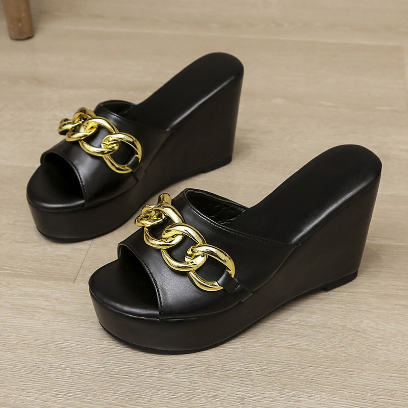 Gilded Step High Heel Sandals