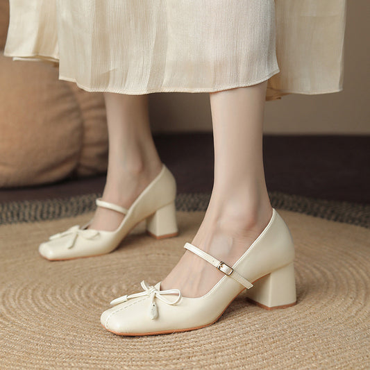 Dainty Bow Square Mary Janes