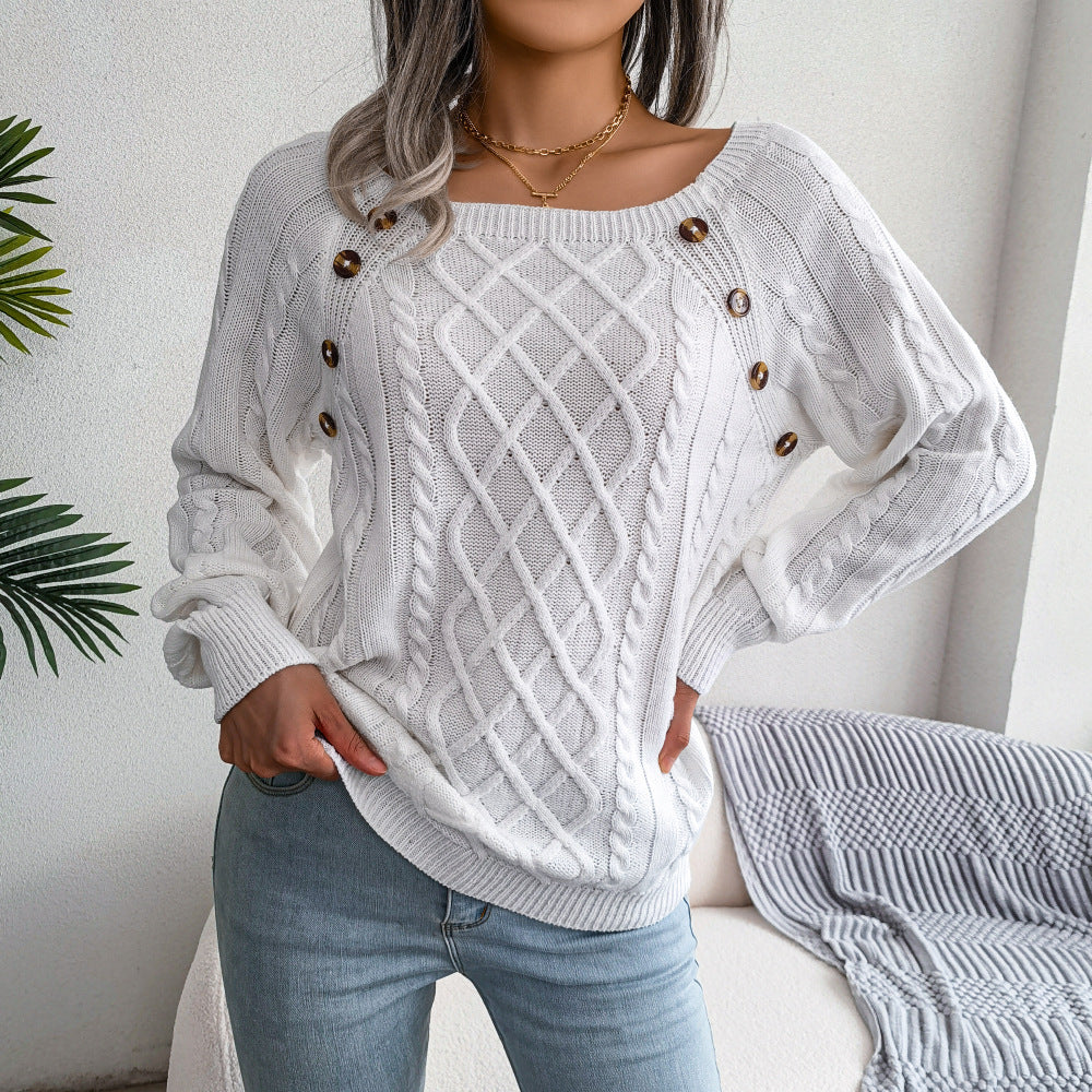 Buttoned Bliss Twist Sweater