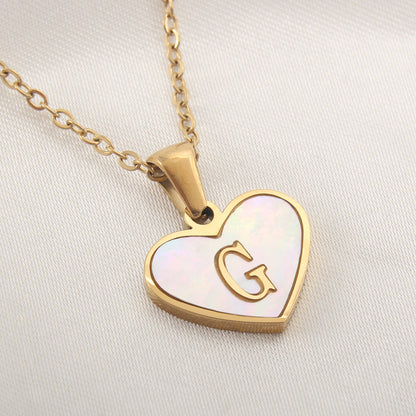 Heart Letter Shell Necklace