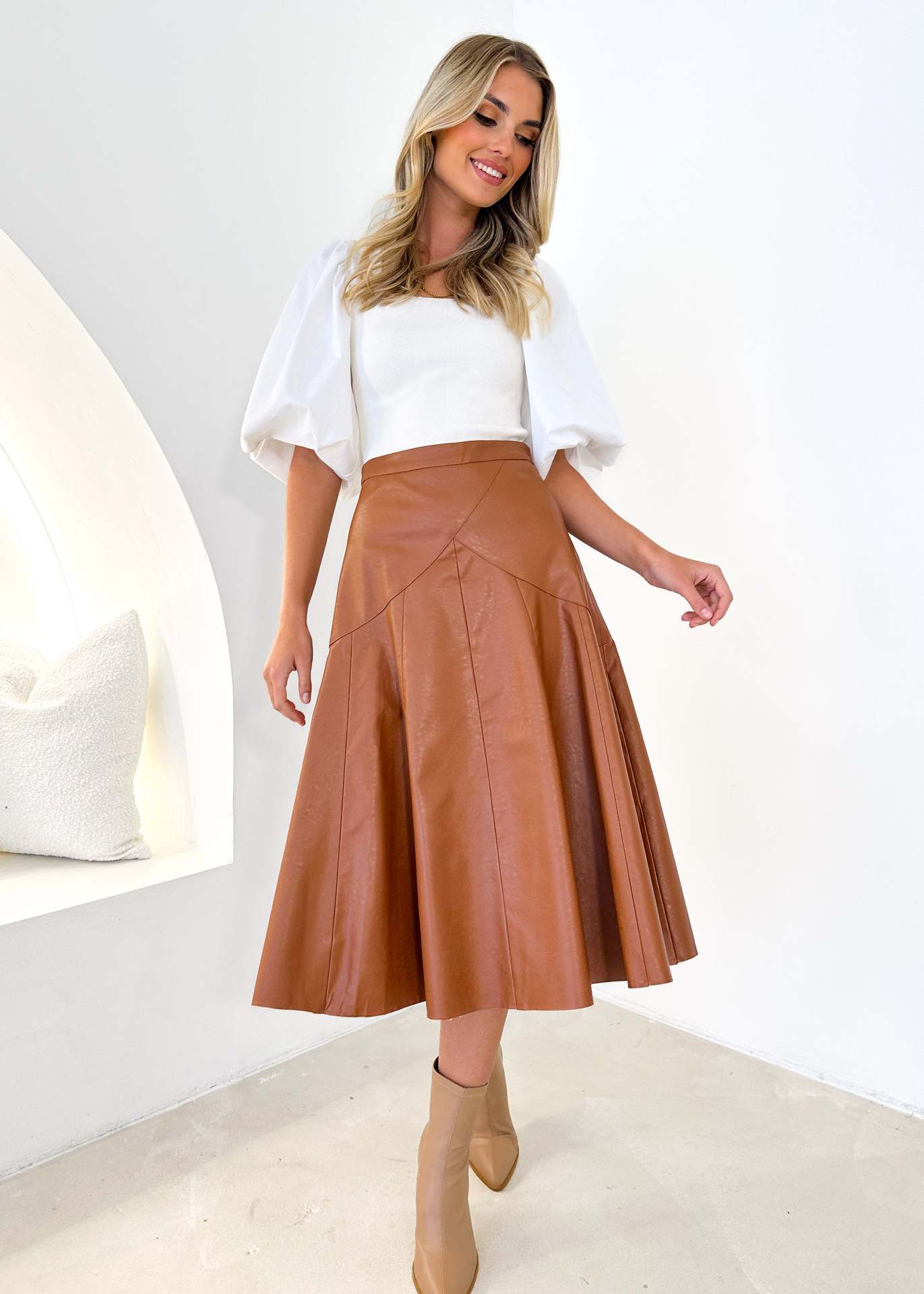 Prestige Pleat Midi Skirt