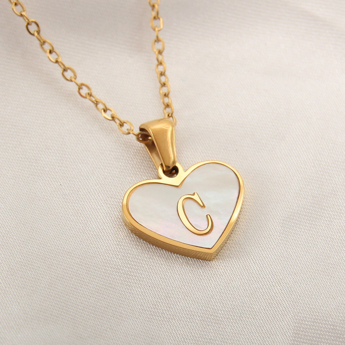 Heart Letter Shell Necklace