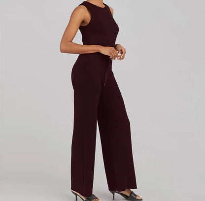 Solid Color Sleeveless Jumpsuit