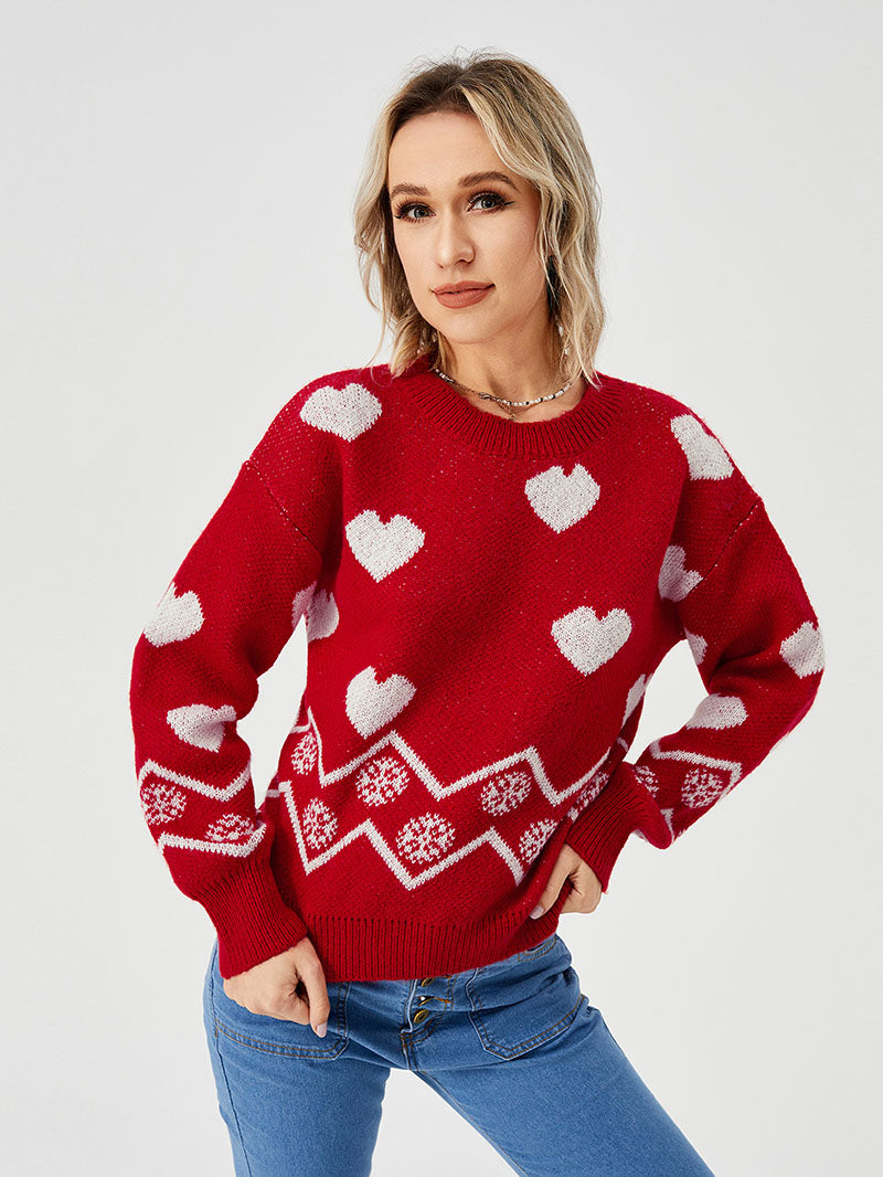 Loose Casual Cozy Heart Sweater