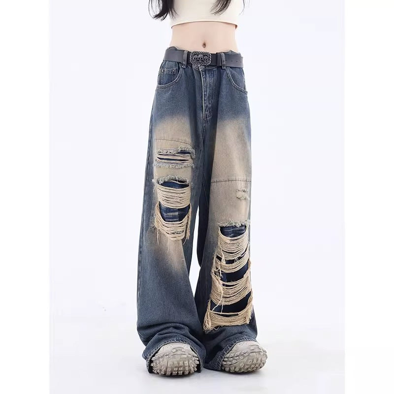 High Street Niche Design Ripped Jeans