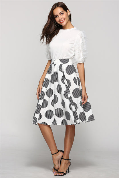 Round Dot Flared Midi