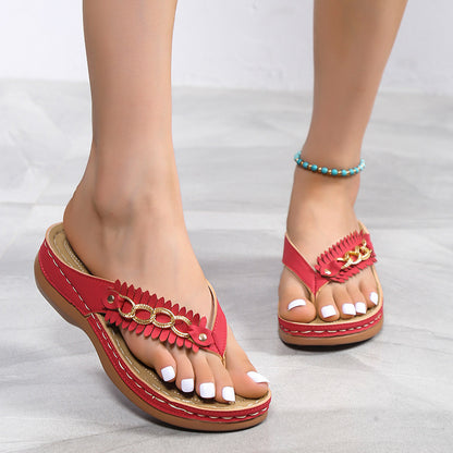 Sleek Slide Chain Wedges