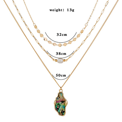 Necklace simple assorted abalone Shell multi-layer chain