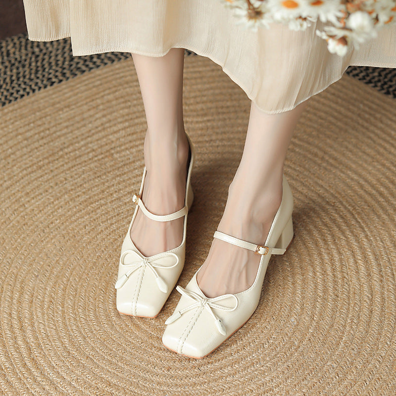 Dainty Bow Square Mary Janes