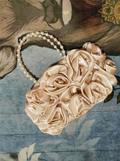 Flower Rose Satin Purse