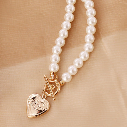 Love pearl retro necklace