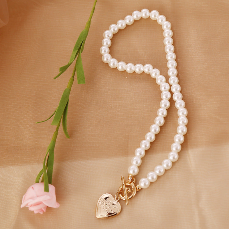 Love pearl retro necklace