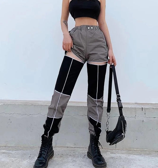 Thigh cutout overalls