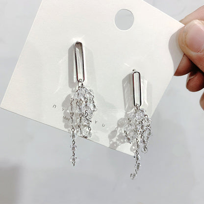 Crystal Tassel Grape Earrings