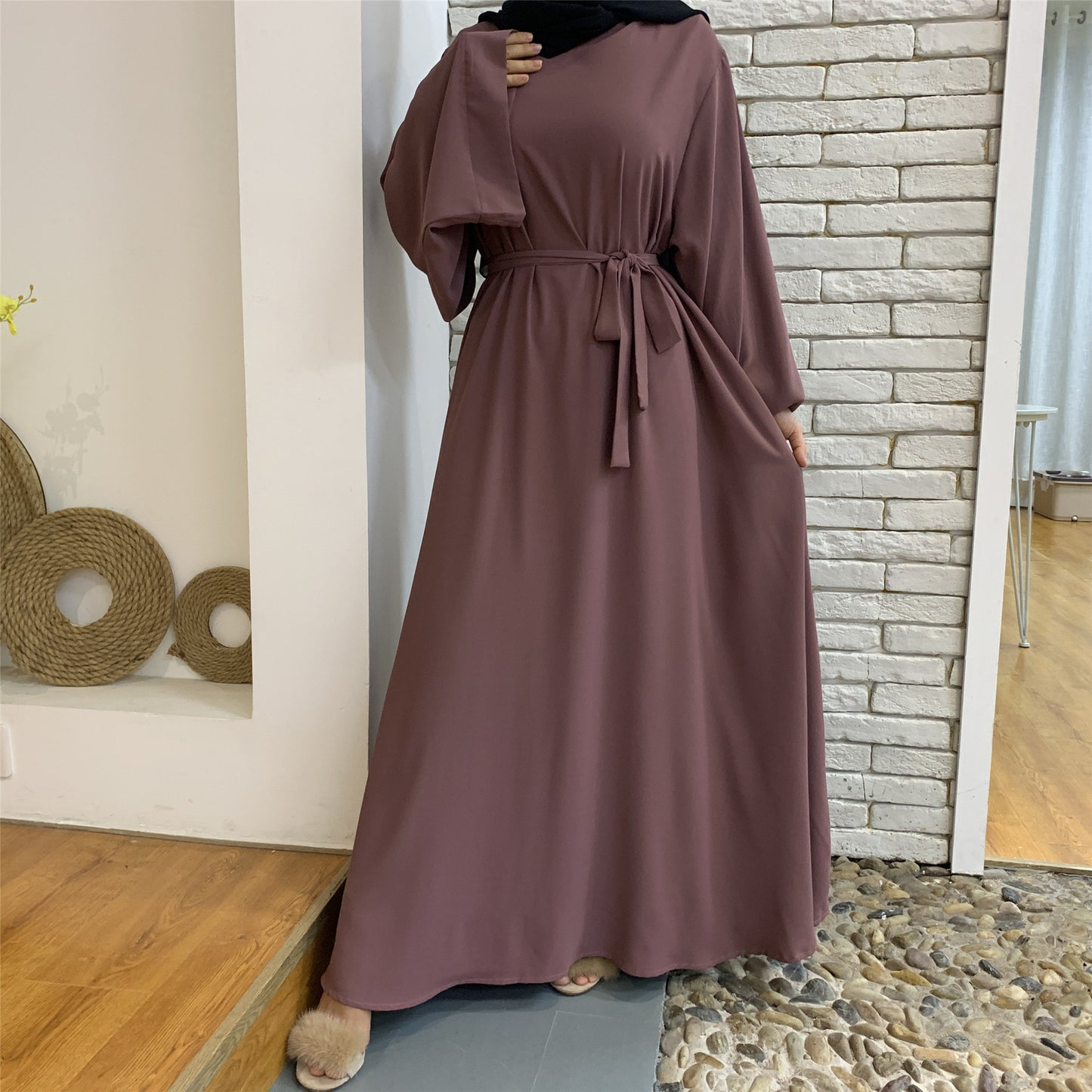 Middle Eastern Jalabiya Pure Color Robe