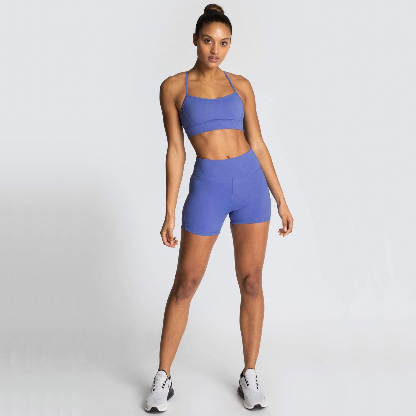 Solid Color Fitness Sports Short Set