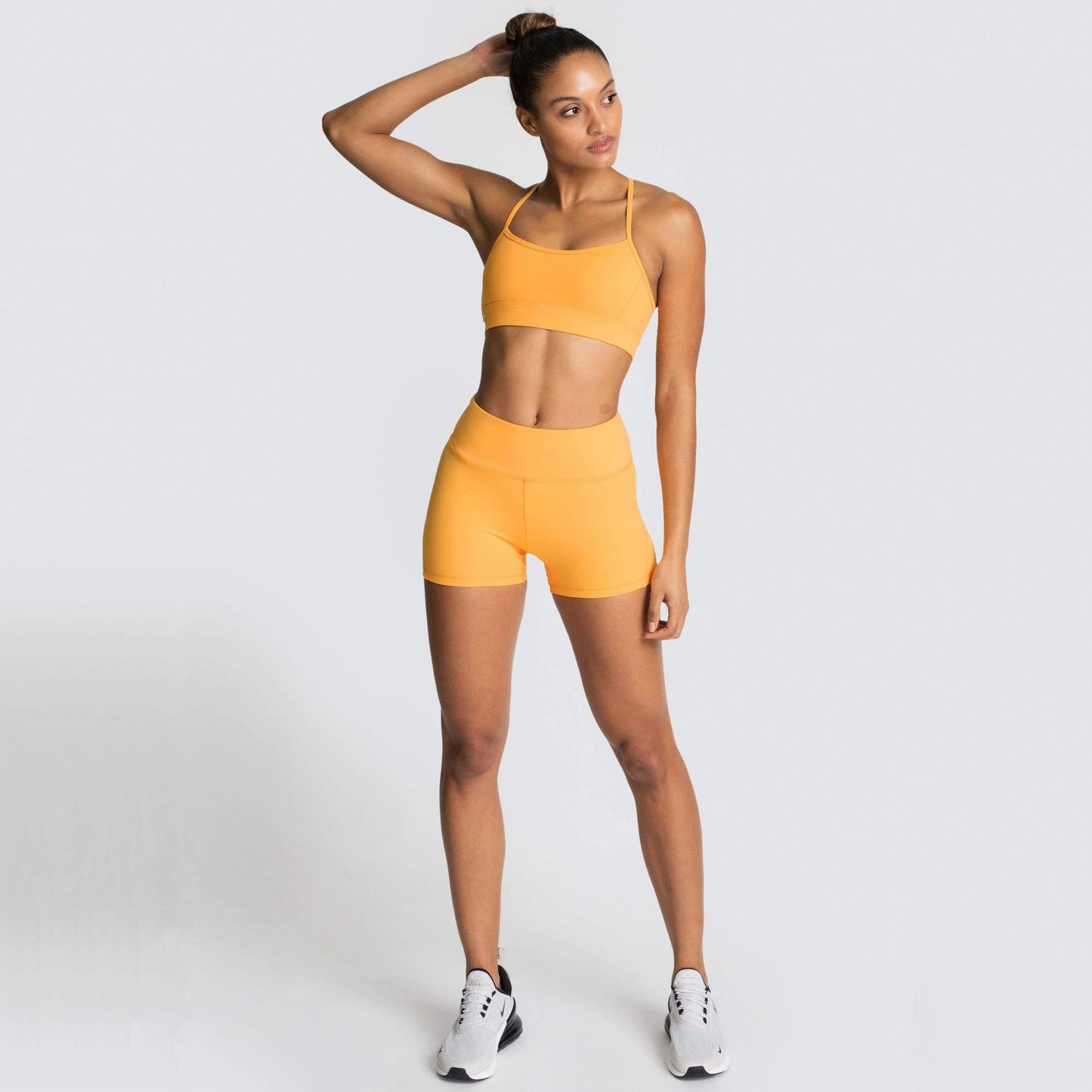 Solid Color Fitness Sports Short Set