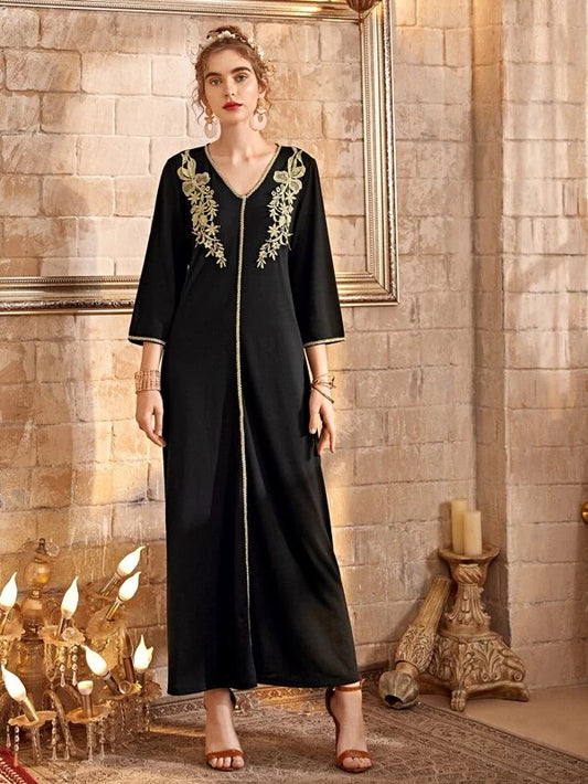 Long Skirt Embroidered Dress