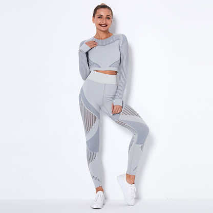 Seamless Knitted Absorbent Yoga Long-Sleeved Yoga Suit