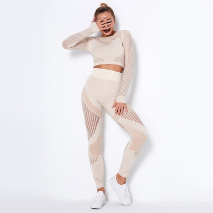 Seamless Knitted Absorbent Yoga Long-Sleeved Yoga Suit