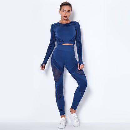 Seamless Knitted Absorbent Yoga Long-Sleeved Yoga Suit