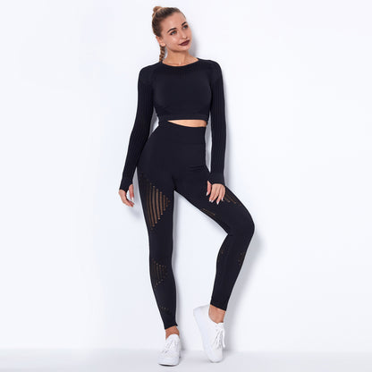 Seamless Knitted Absorbent Yoga Long-Sleeved Yoga Suit