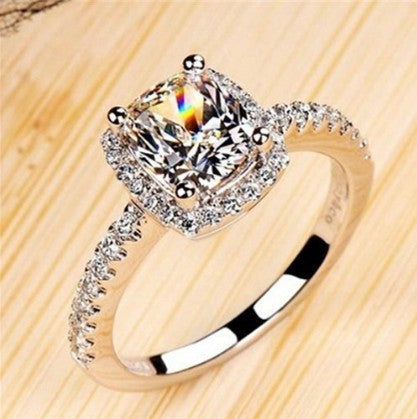 Jewelry Engagement Ring White Gold Color Anillos