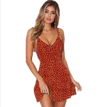 Polka-dot Strappy Beach Sundress