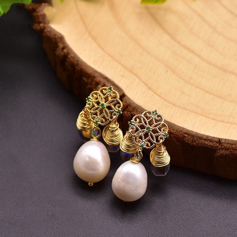 Natural Baroque Edison Pearl Earrings