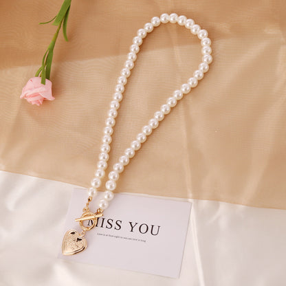 Love pearl retro necklace