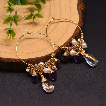 Pearl Czech Style crystal earrings