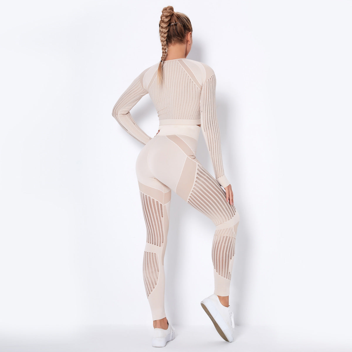 Seamless Knitted Absorbent Yoga Long-Sleeved Yoga Suit