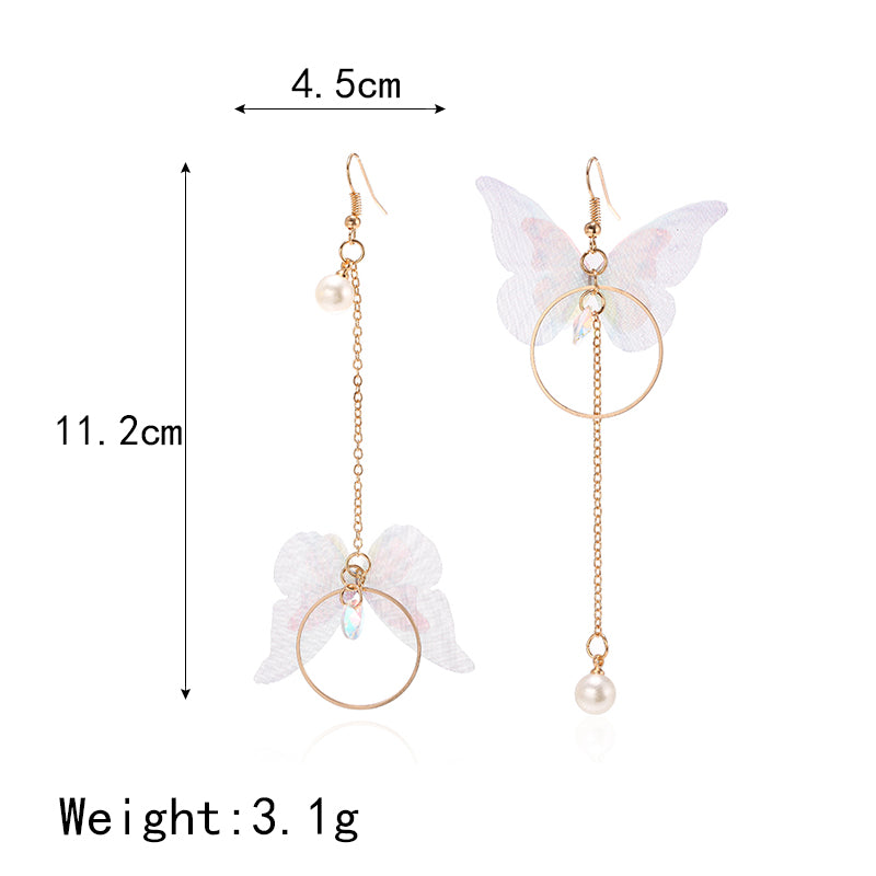 Asymmetric Butterfly Long Earrings