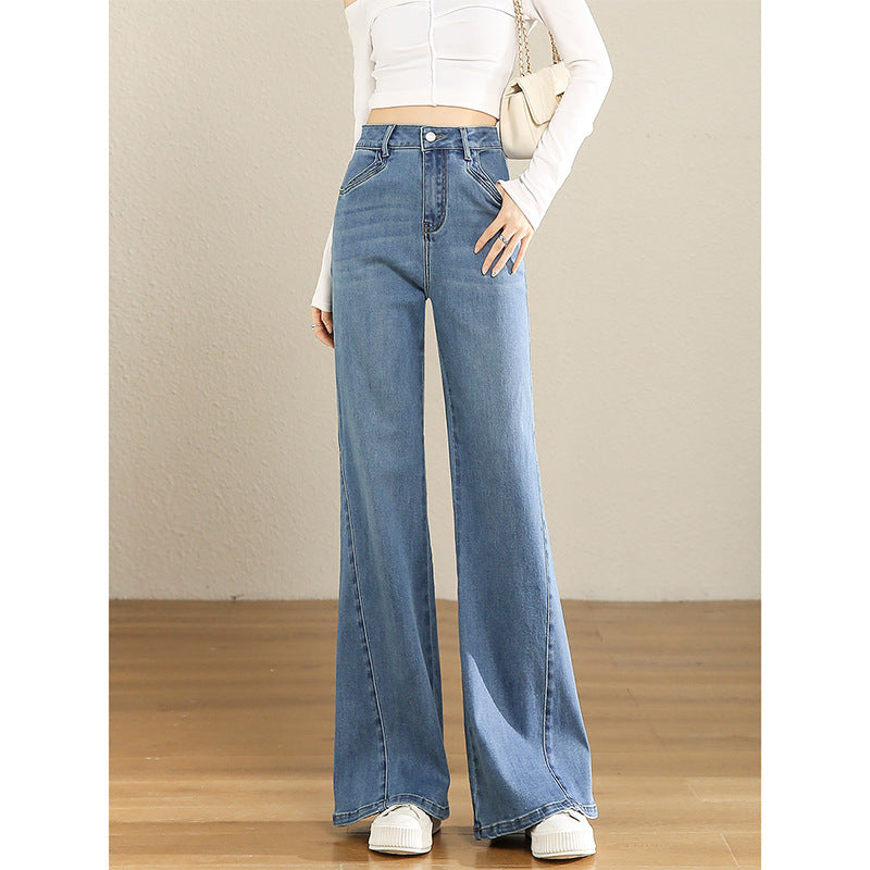 High Waist Artistic Slightly Flared Jeans