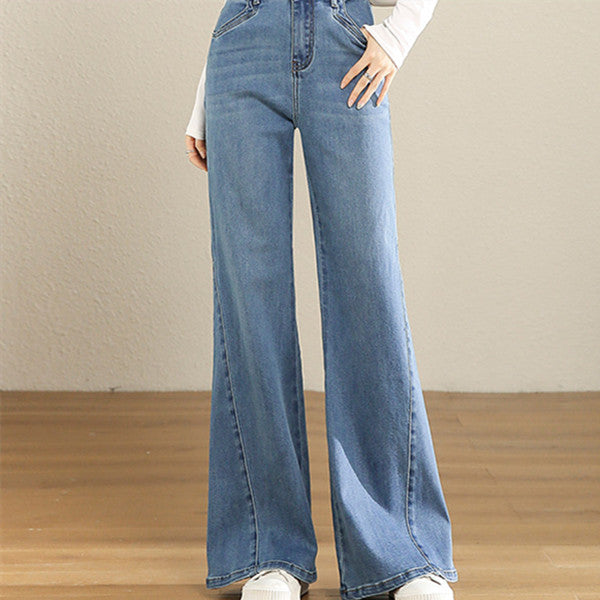 High Waist Artistic Slightly Flared Jeans