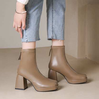 Geometric Glam Zip Boots