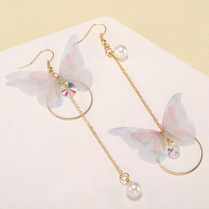 Asymmetric Butterfly Long Earrings