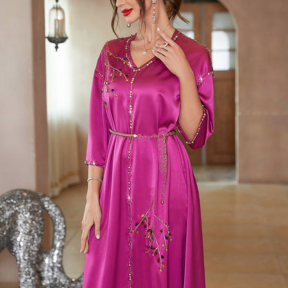 Straight Long Dress Desert Clock-in Robe