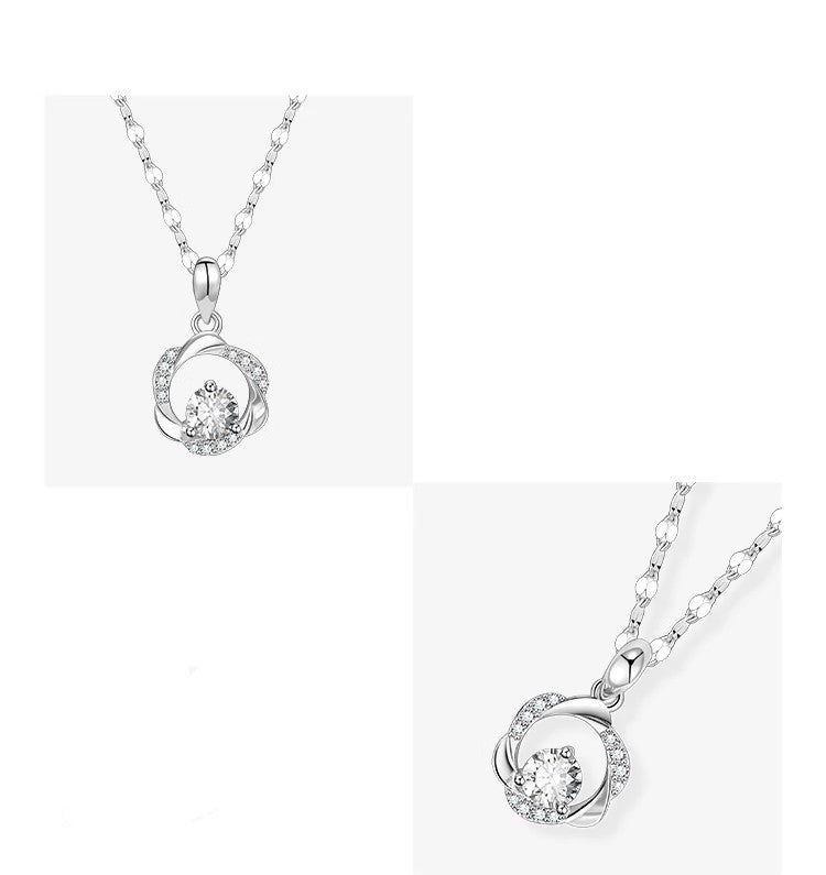 999 Sterling Silver Mobius Necklace For Women