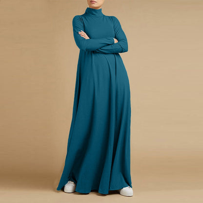 Collage Long Sleeve Turtleneck Dress