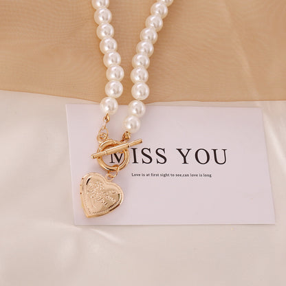 Love pearl retro necklace