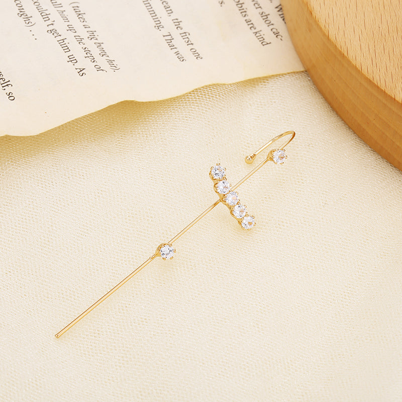 Rhinestone Piercing Ear Hanging - Single