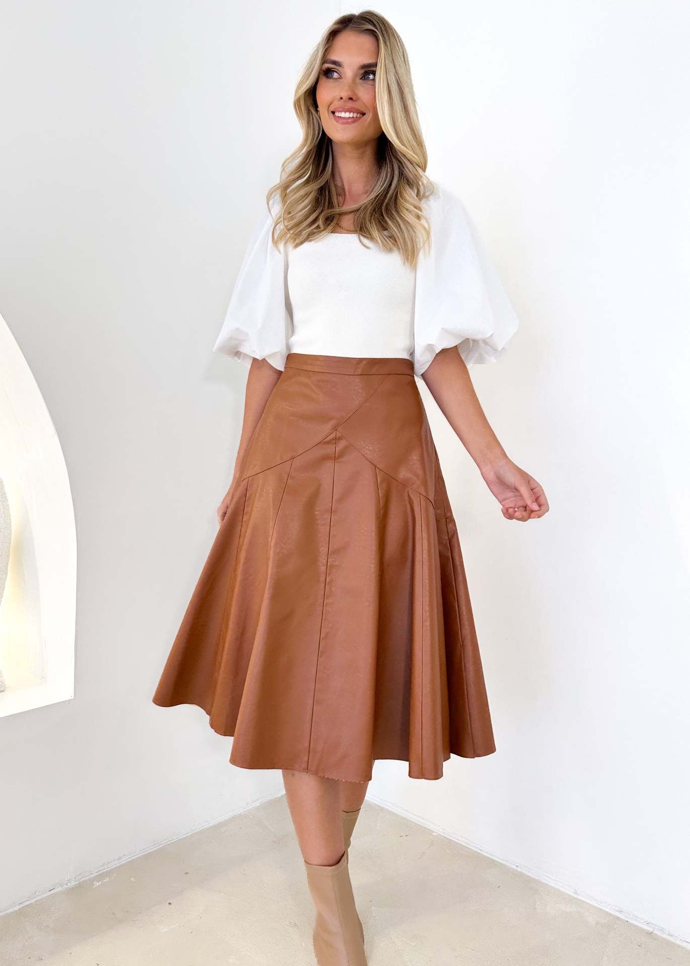 Prestige Pleat Midi Skirt