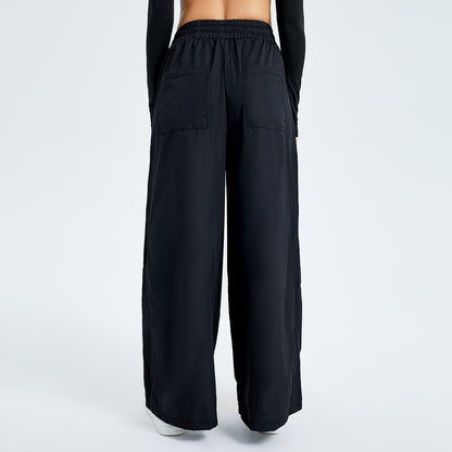 Lace-Up High-Waist Woven Pants