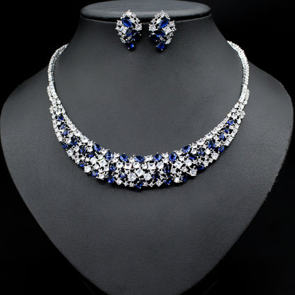 Zircon Necklace Earrings Set