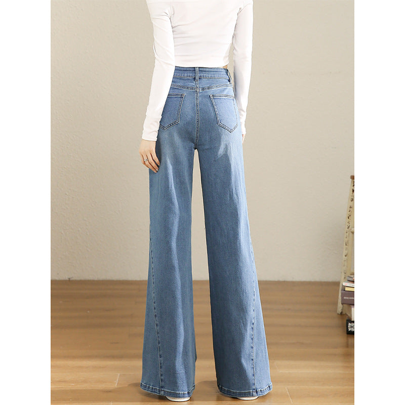 High Waist Artistic Slightly Flared Jeans