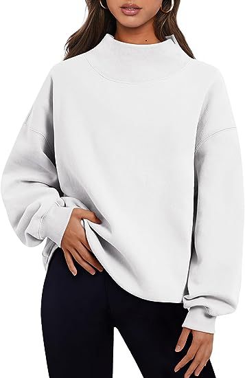 Pullover Sweatshirt Solid Color Loose Tops Round Neck Sweater