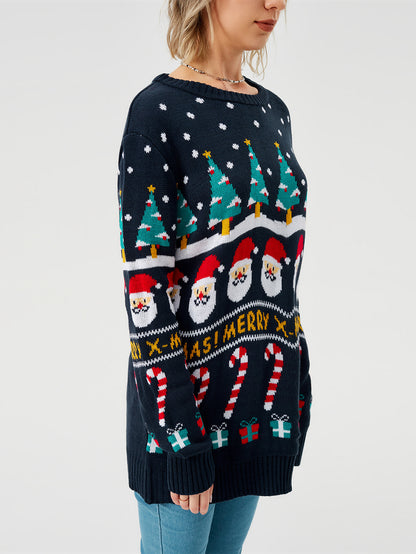 Long Sleeve Crew Neck  Christmas Sweater