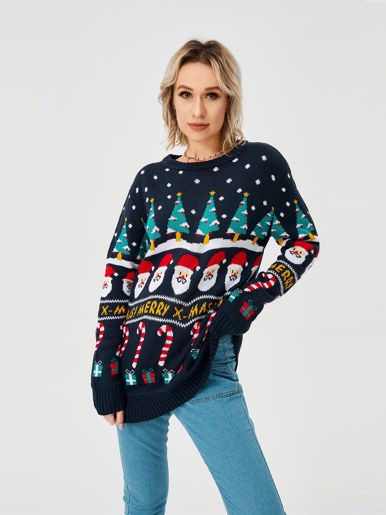 Long Sleeve Crew Neck  Christmas Sweater