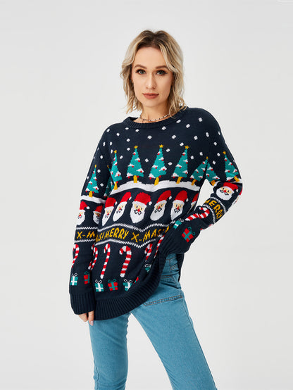 Long Sleeve Crew Neck  Christmas Sweater